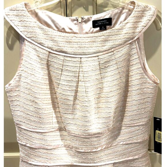 Tahari Cream/Gold Cocktail Dress - Size 6 - NWT - Picture 4 of 9